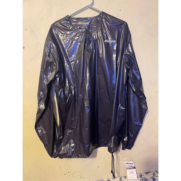 Vintage MIZUNO New Polyurethane Baseball Pullover Warm Up Jacket Men’s Large USA - Picture 4 of 9